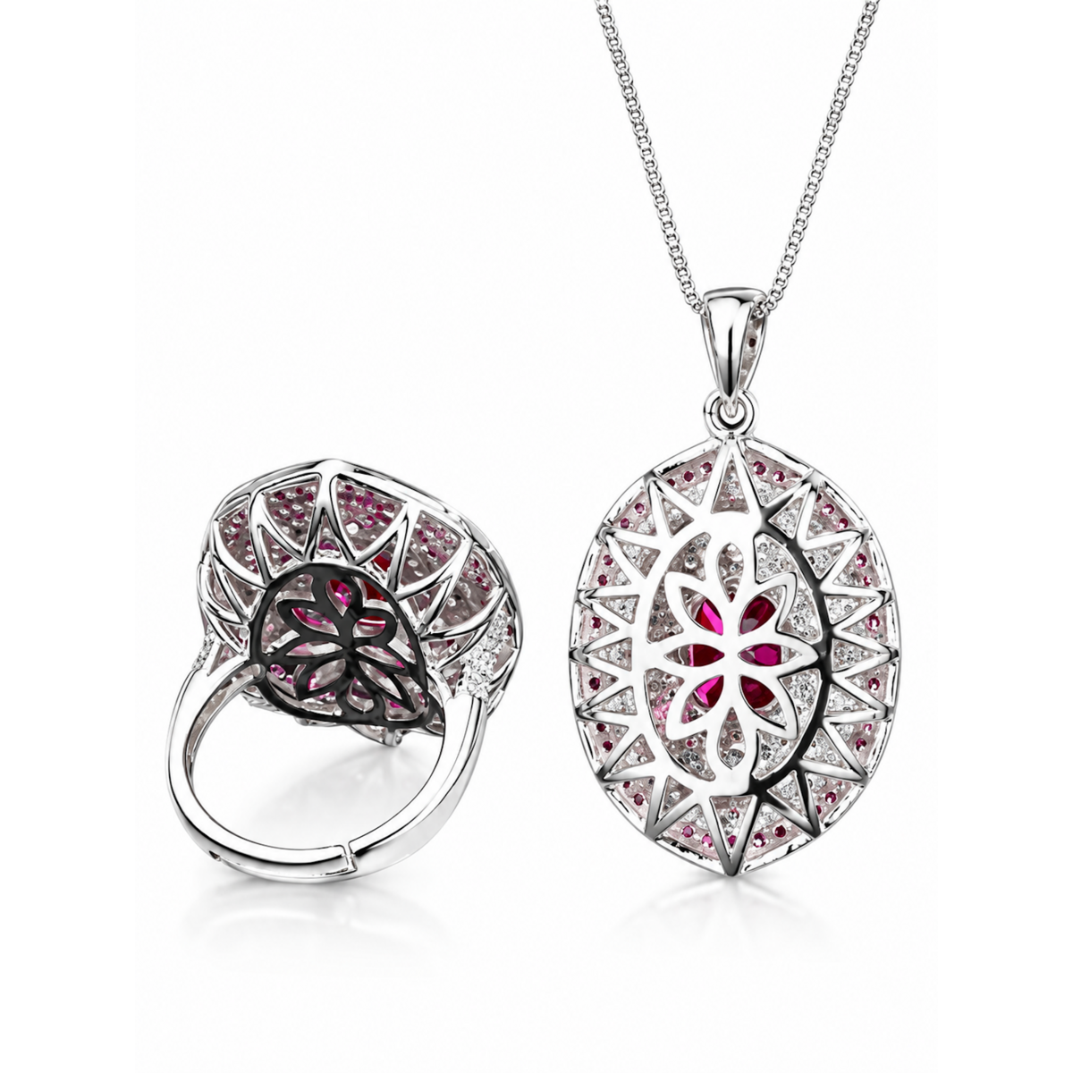 Pendentif en cristal halo bleu royal