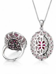 Pendentif en cristal halo bleu royal