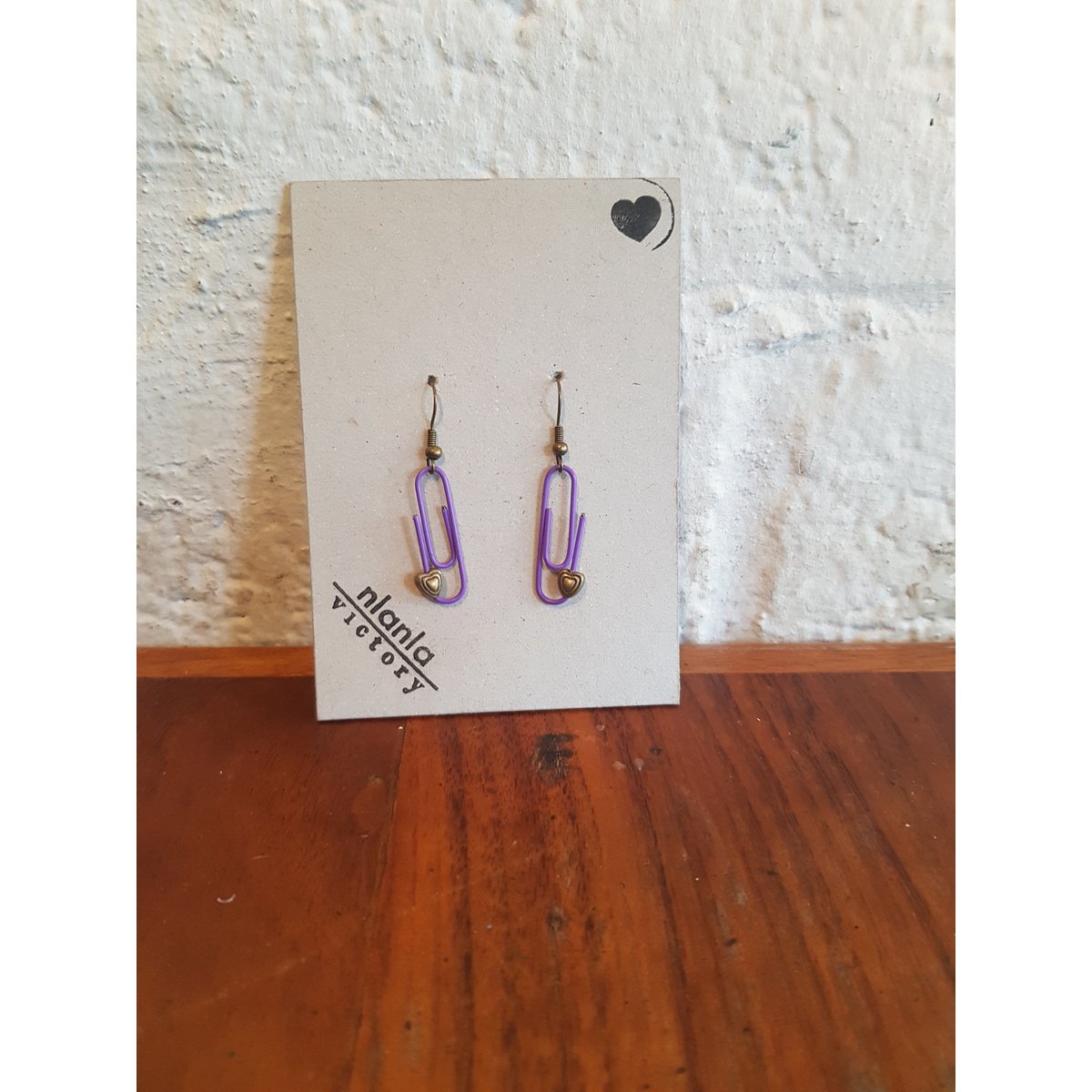 Pendientes de clip personalizados morados | por lovebynlanla