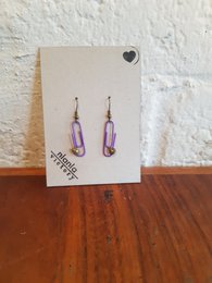 Pendientes de clip personalizados morados | por lovebynlanla