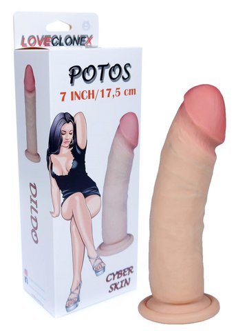 Bossoftoys Potos Ultra realistische dildo - Love Clone X - 21-00027 - Cyberhuid voelt als echt - beter dan siliconen - 4,8 cm dik - Zuigbeker - vlees - 7 inch / 17,5 cm