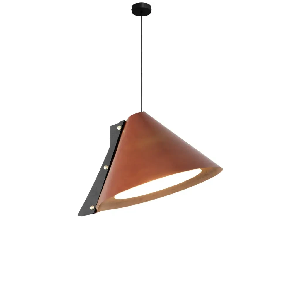 Silence S pendant light D28cm recycled leather