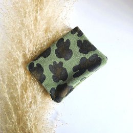 Mini portafoglio leopardato verde