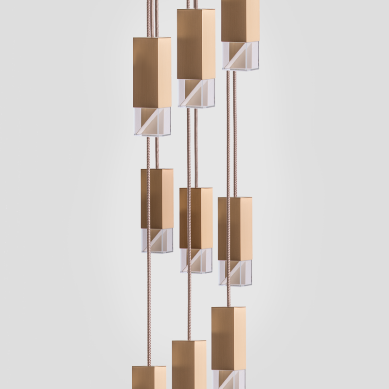 Lampe/en 9-lys lysekrone af messing