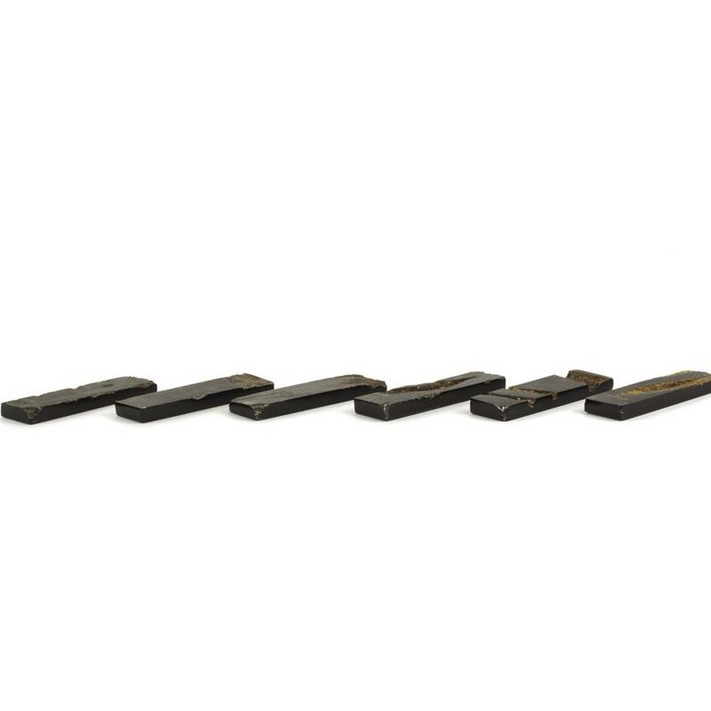 Lot de 6 porte-couteaux en corne noire brute