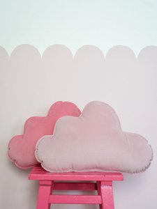 Velvet Cloud Pillow for baby room "Soft pink"
