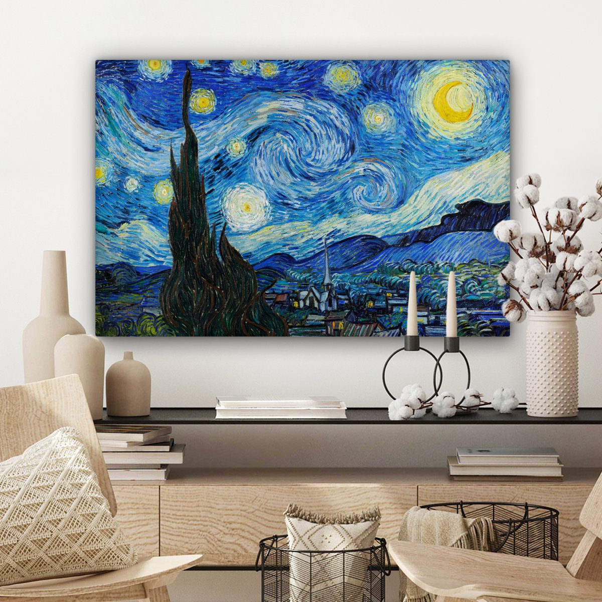 Leinwand Malerei - Wanddekoration - de Sterrennacht - Vincent van Gogh