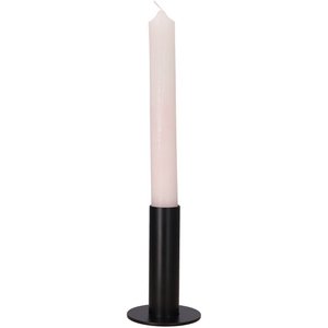 Metal candle holder Country Home, D4cm, H15cm, base D10cm, black