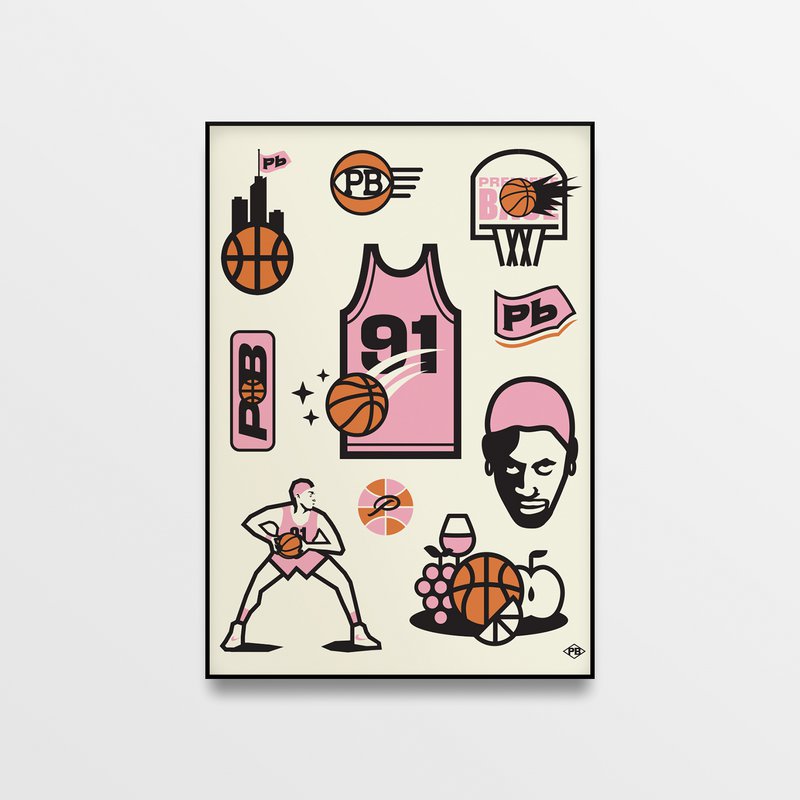 Poster "PB Basket-Ball" - A4 & 30x40cm - Art print