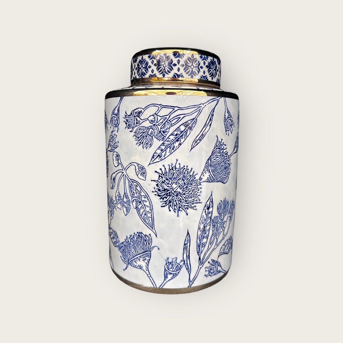 Florero de Porcelana Azul y Blanca (Para Cocina Hogar)