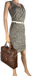 Bolso portátil Messenger Bag 15 Cognac de cuero de búfalo de 6 pulgadas