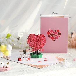 Carte pop-up 3D Love Tree pour la Saint-Valentin