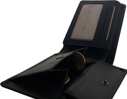 Portfel mężczyźni czarny prawdziwy uczenie się jaskrawego anty -skim arrigo