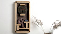 Wall Clock | Papier mache Radio Listener Handcrafted