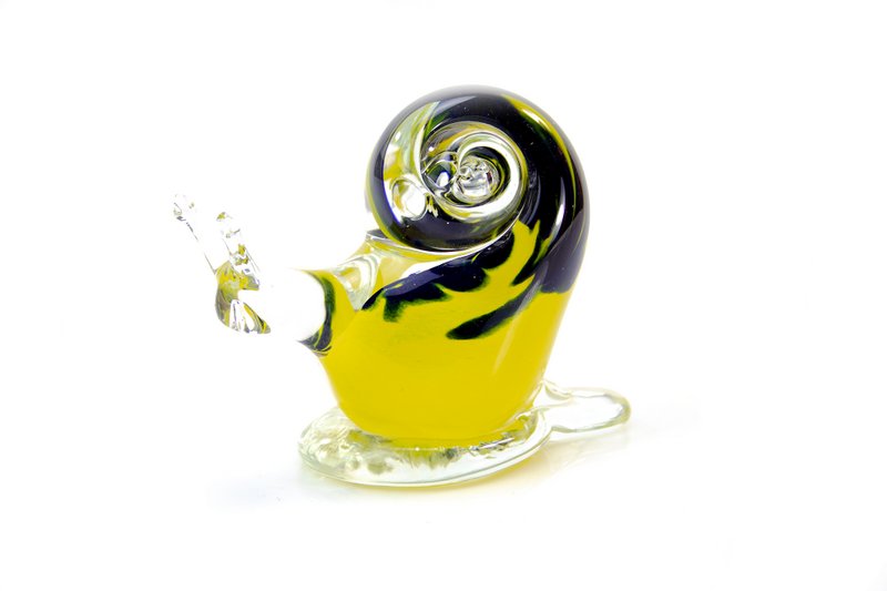 Gele Slak - Glas - hoogte 8 cm - Handgemaakt