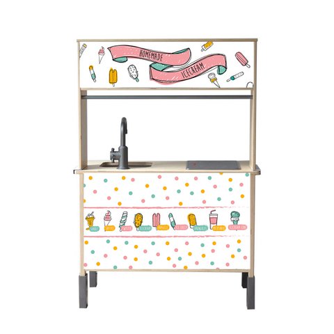 Ice Cream Bar Multicolored Sticker Set Ikea Düktig kitchen