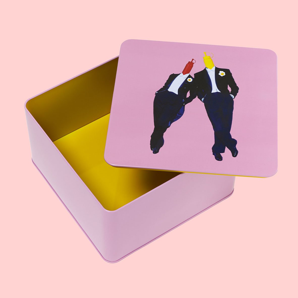 Ketch & Mout square metal tin box