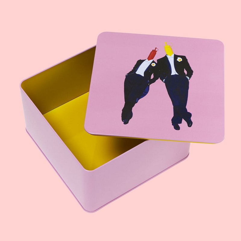 Ketch & Mout square metal tin box