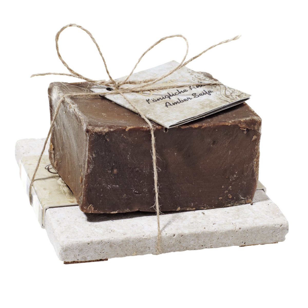 Royal Oud & Amber Zeep 150g + Travertijn Set