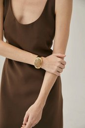 Fed minimalistisk guldrutileret kvarts bred bangle
