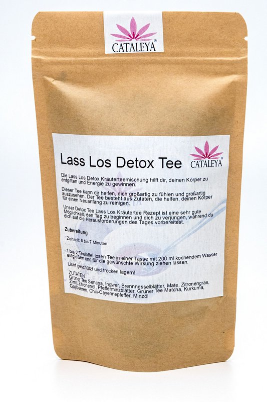 LET GO-DETOX TEA, urteteblandingen med grøn te matcha, ingefær og citrongræs hjælper dig med at afgifte din krop og få energi 50g