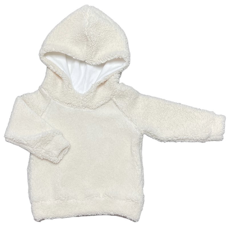 Felpa con cappuccio in orsetto naturale
