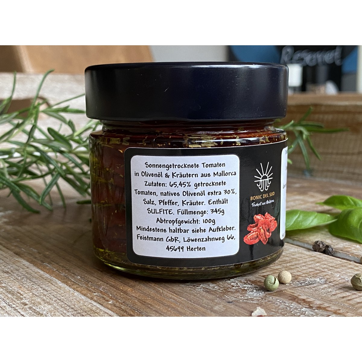 Gedroogde tomaten in olijfolie van Santanyi Mallorca 0,1 kg