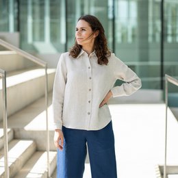Camicia a maniche lunghe in lino Rebeca