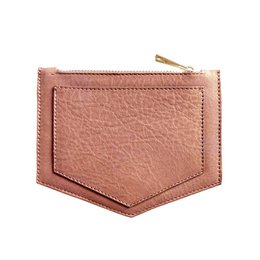  A compact, minimalist wallet in a graphite grey color with a textured leather-like material. The wallet features a simple, clean design with a zippered compartment and a small metal accent.