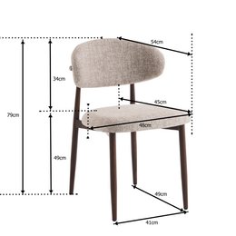 Dining room chair Celia Beige Walnut Santi
