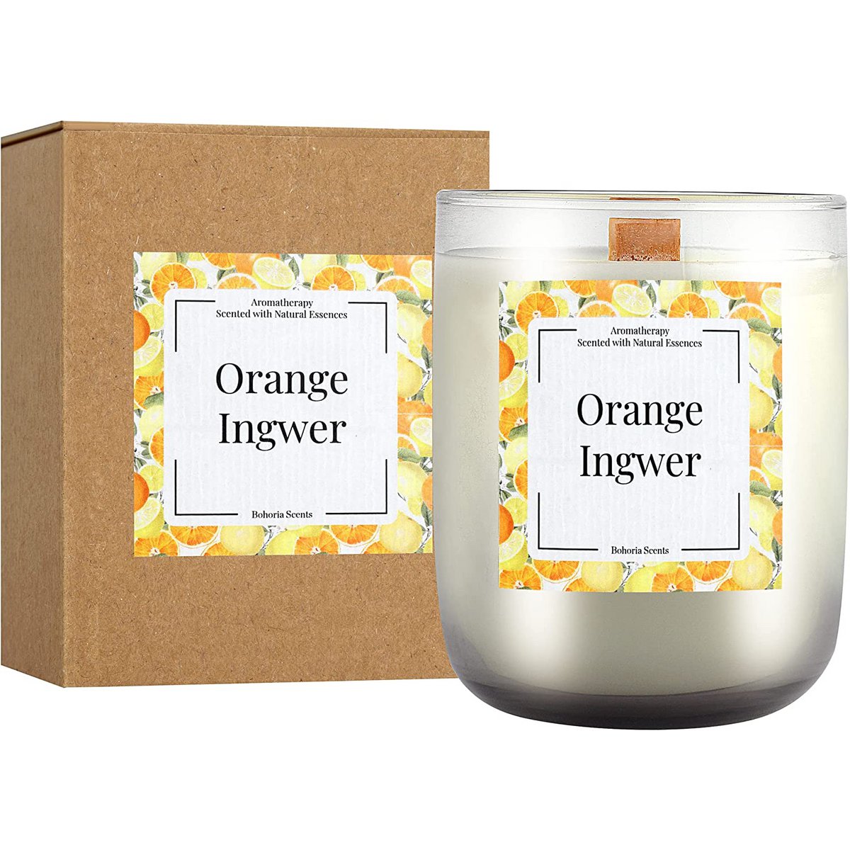Aromatherapy scented candle 200g – 5 scent variations, natural wax, 40h
