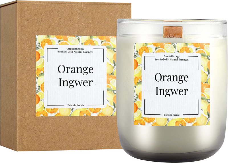 Aromaterapi duftlys 200g – 5 duftvariationer, naturlig voks, 40h