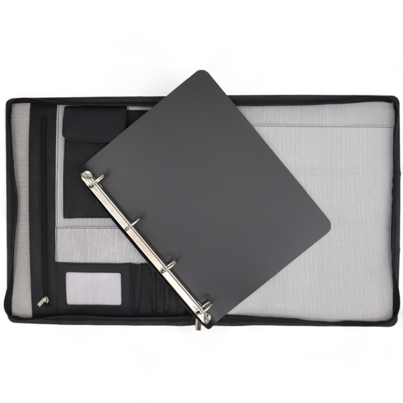 Læder skriveetui A4 - Konferencemappe - Dokumentmappe A4 - Tablet-sleeve & Laptop-sleeve - Aftageligt ringbind
