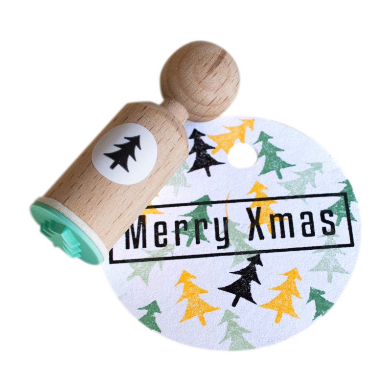 Mini-Weihnachtsbaum-Stempel – Holzstempel für Feiertagshandwerk