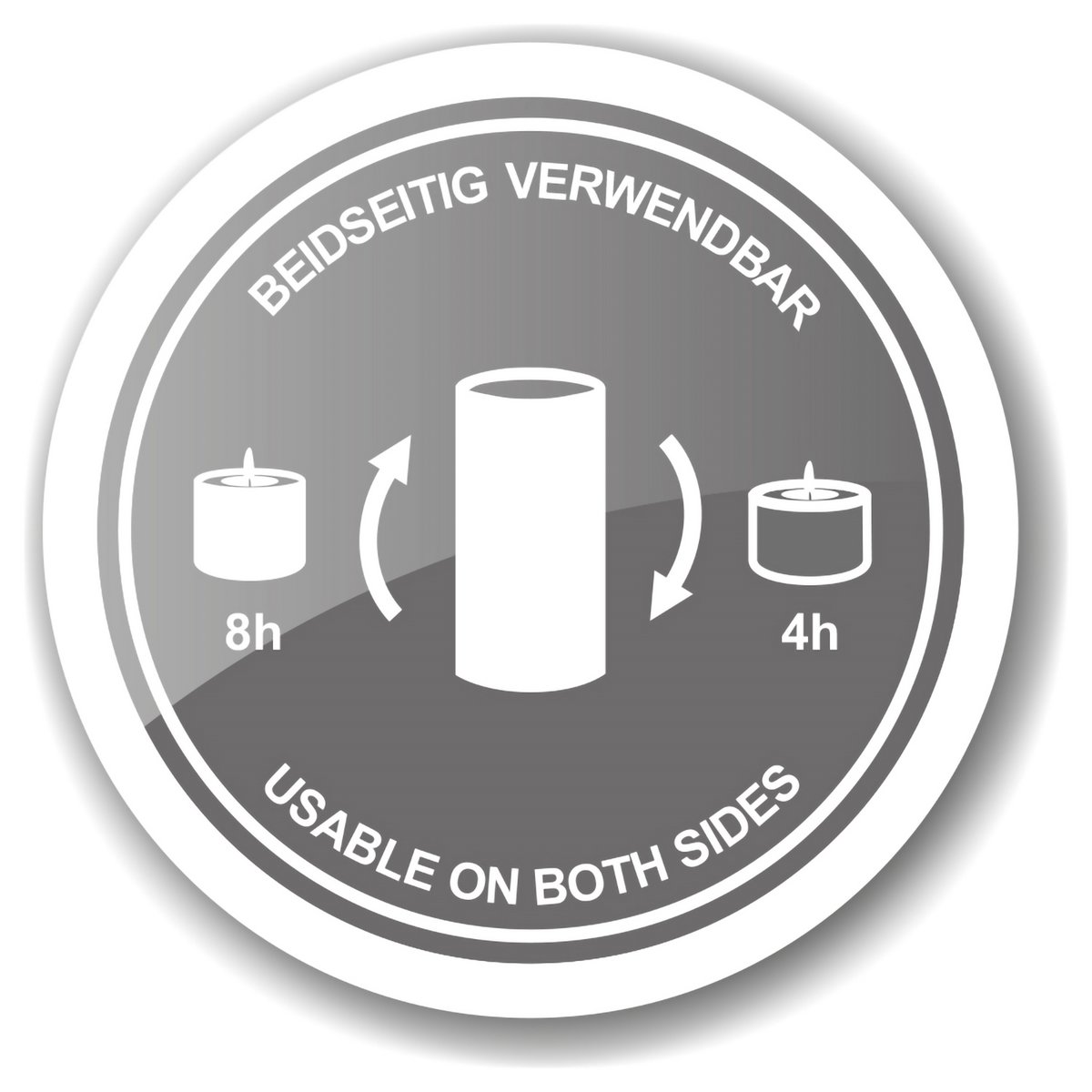 Set of 3 permanent candles Cornelius (Ø 6cm, heights 6/8/10 cm) black, tealight holder heat-resistant 90°