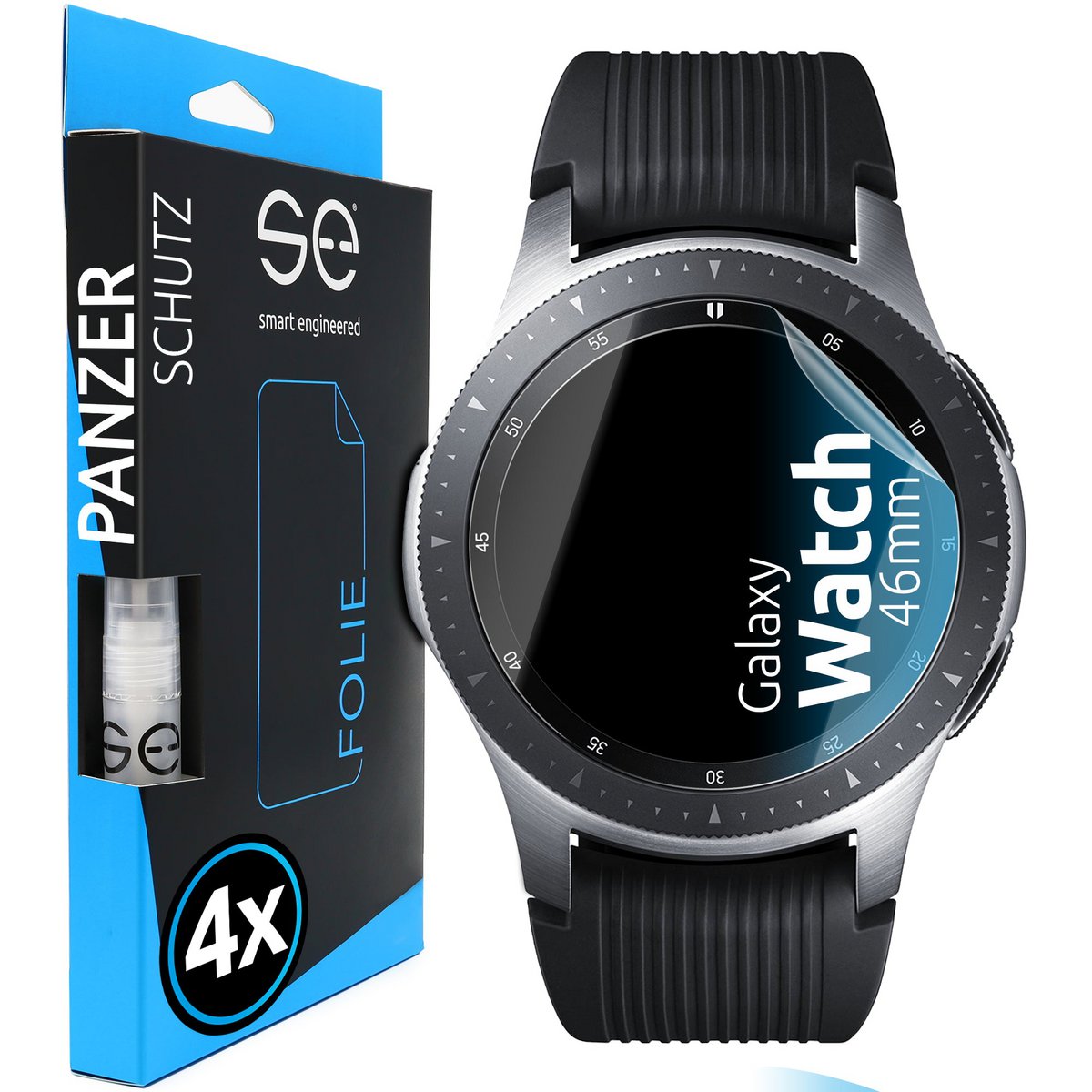 4x se® 3D película protectora Samsung Galaxy Watch (46mm)