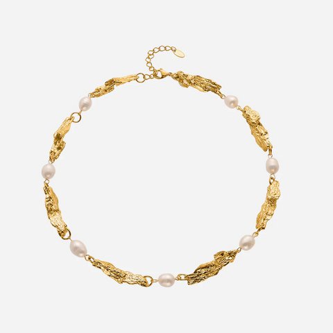 Gloria - Melted Gold Silver Choker