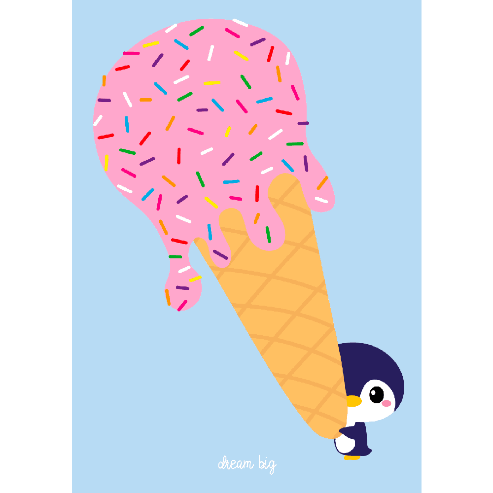 Ice cream with penguin