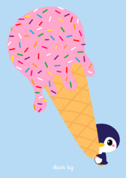 Ice cream with penguin