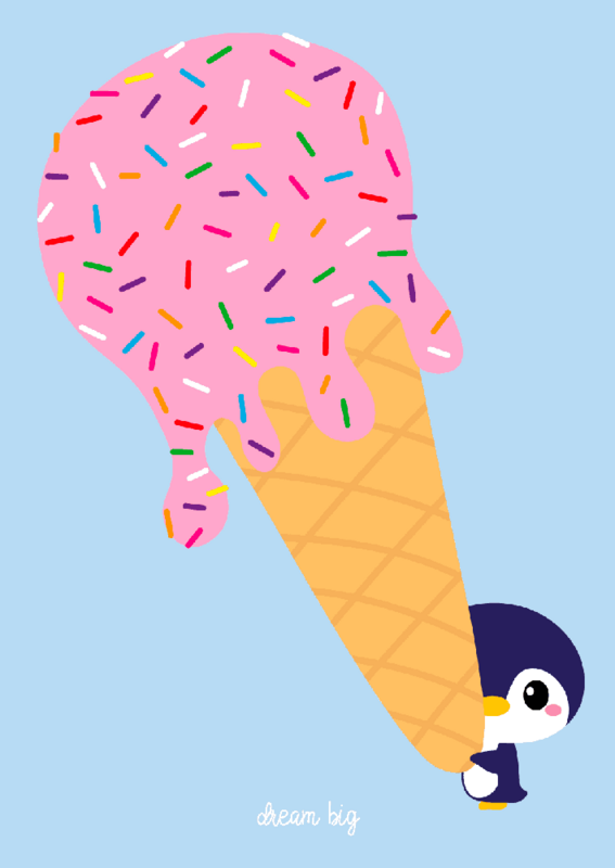 Ice cream with penguin
