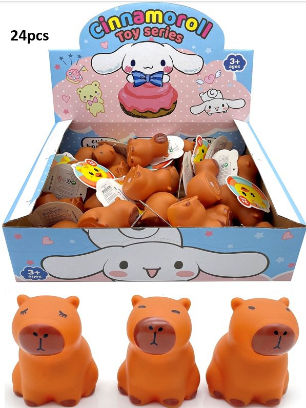 Y-A2.3 TOY1150-003 Capibara in gomma 6 cm - 24 pezzi in display