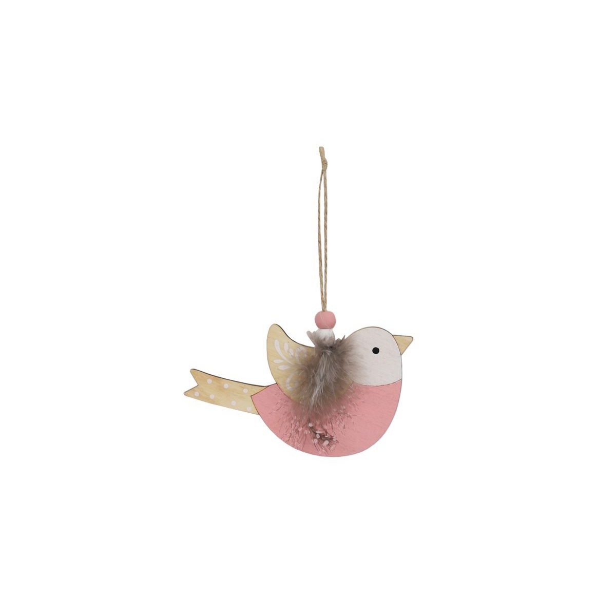 Holzvogel rosa 12 cm Isabelle Rose