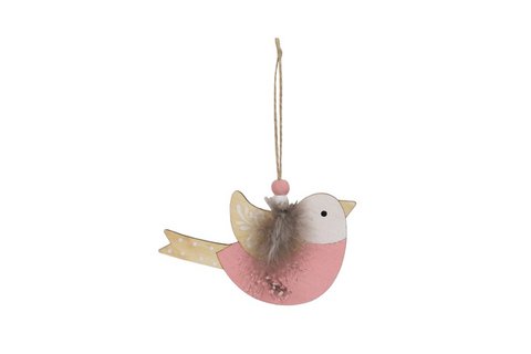 Holzvogel rosa 12 cm Isabelle Rose