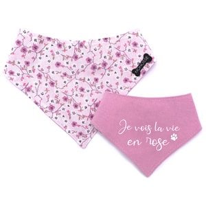 Reversible bandana "la vie en rose" liberty/pink