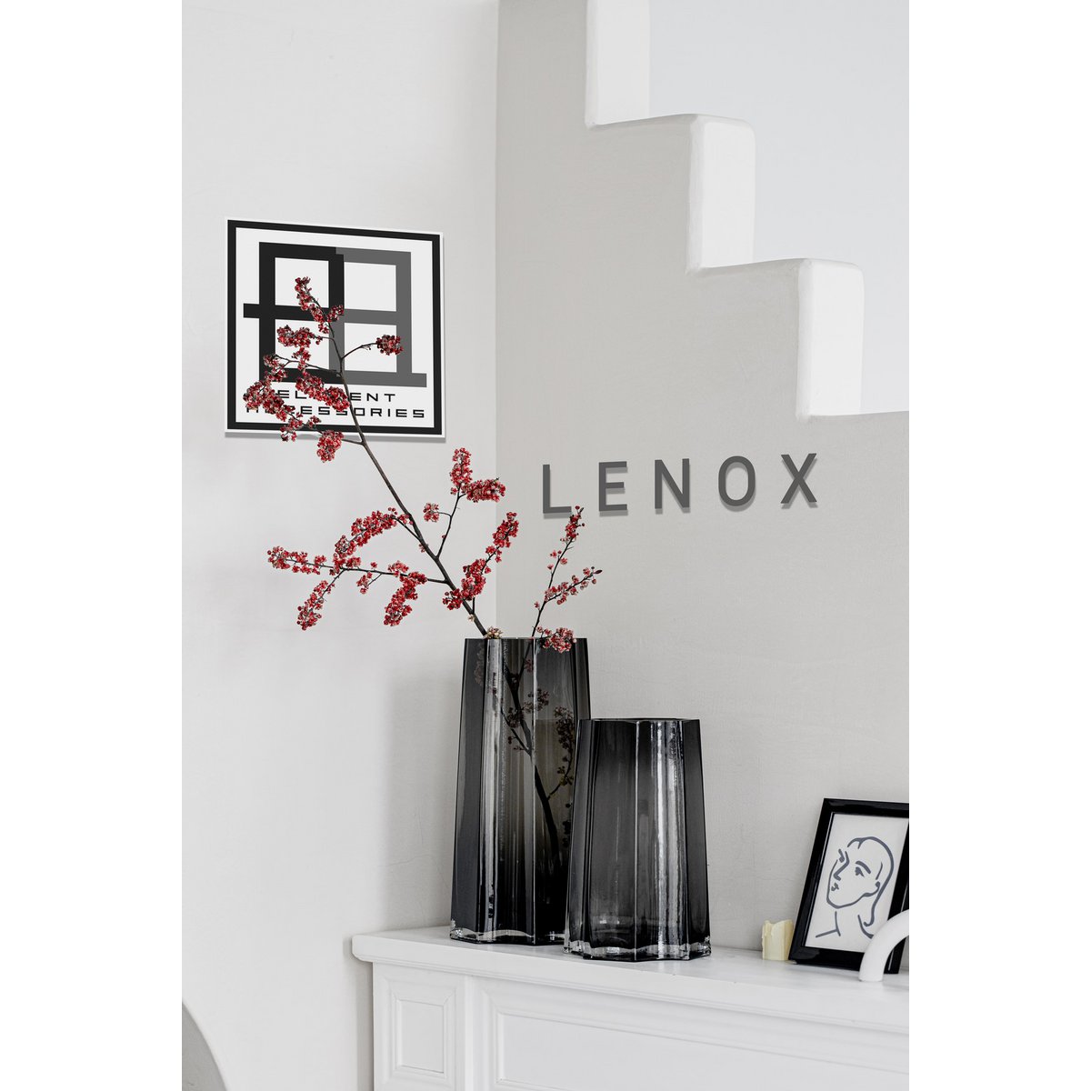 Moderno-Classico Vaso di lusso, design elegante, LENOX 30 Grigio