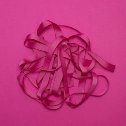 Vibrant pink ribbon with "My Pretty Circus" text, perfect for gift wrapping or decorative use.