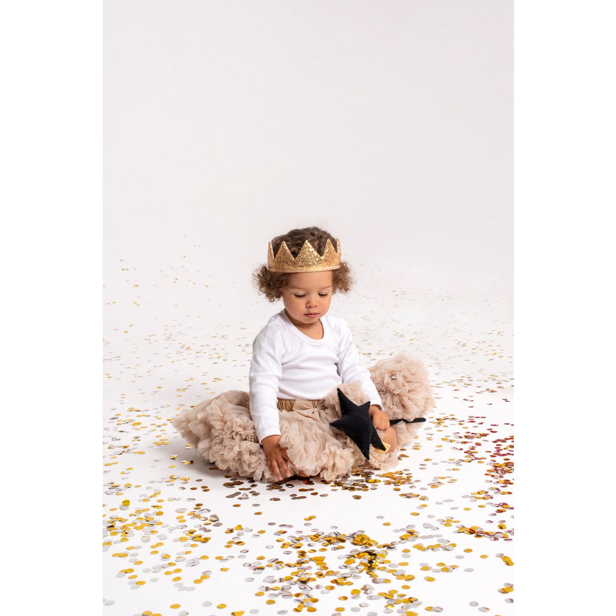 “Gold Sequins” Fairy-tale Crown and Wand Magic Set