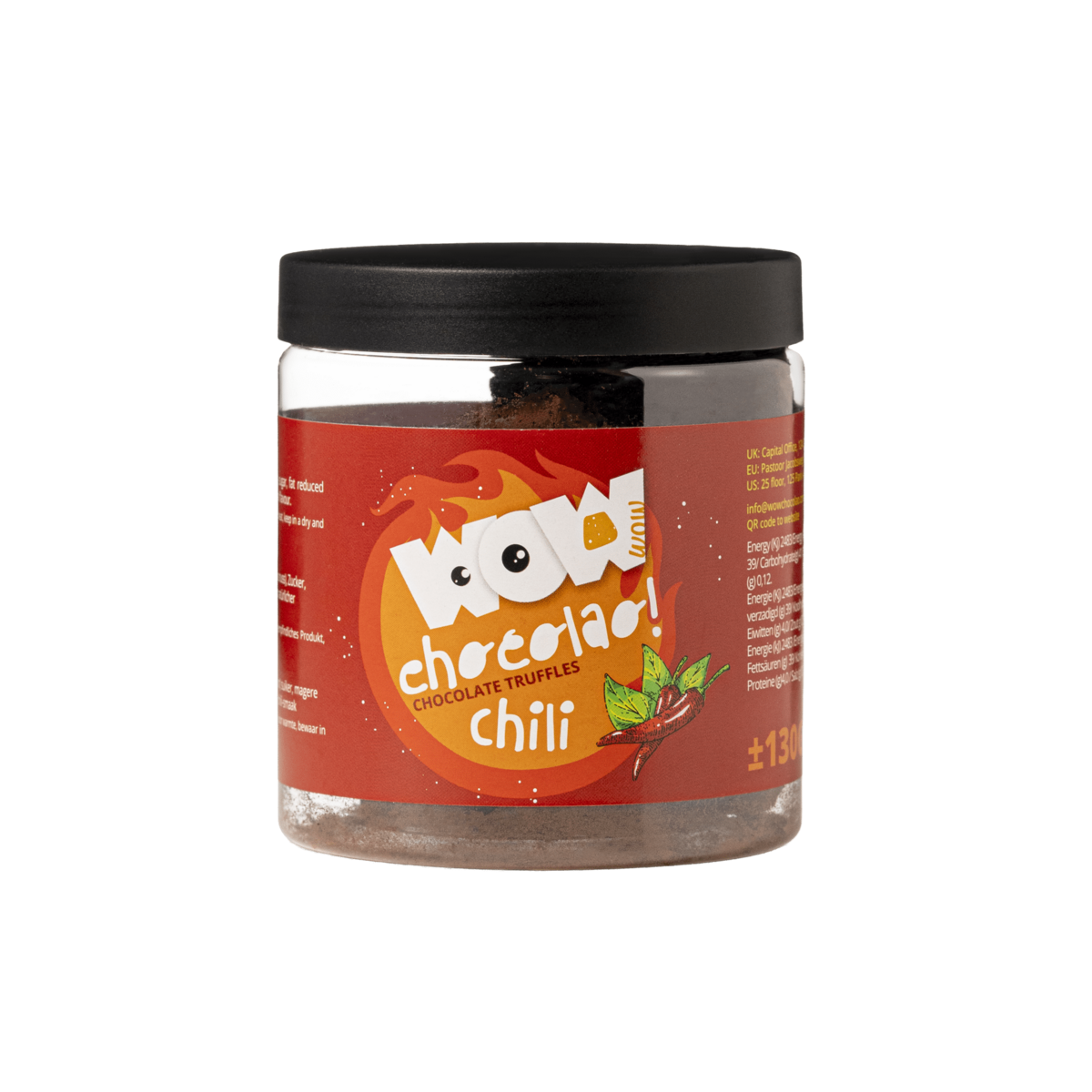 Chili Chokolade Trøfler Gavekrukke 130g | Krydret gourmetchokolade