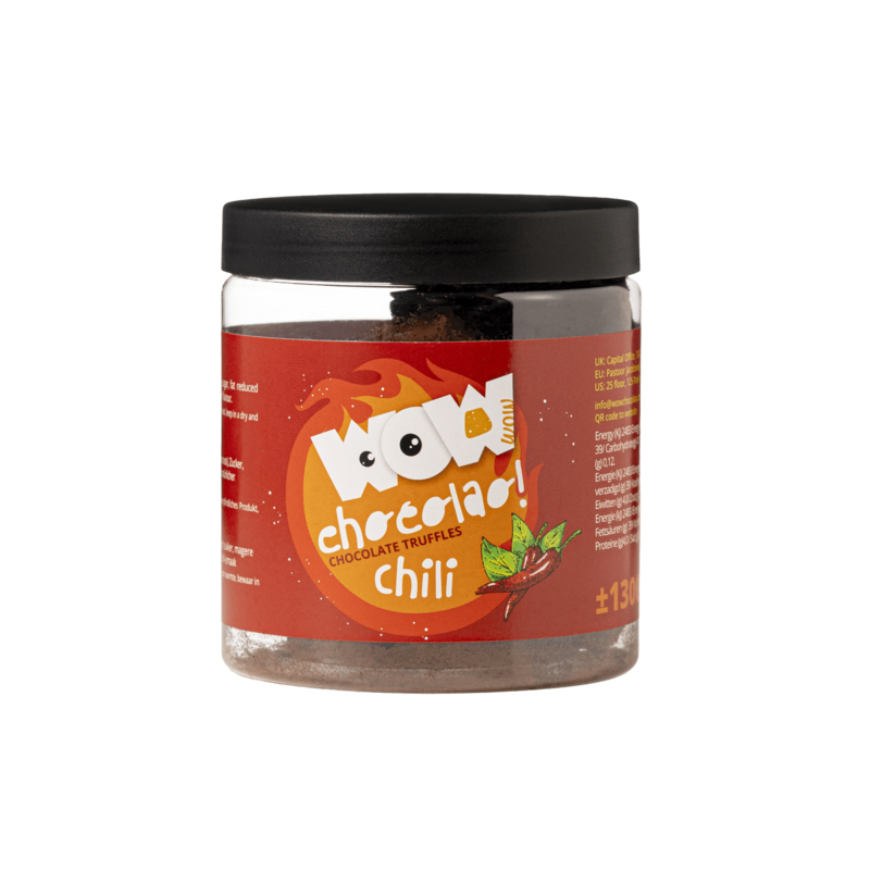 Chili Chokolade Trøfler Gavekrukke 130g | Krydret gourmetchokolade