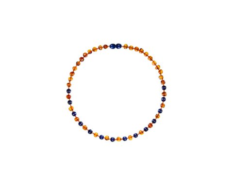 Amber and blue Lapis Lazuli - Baby necklace